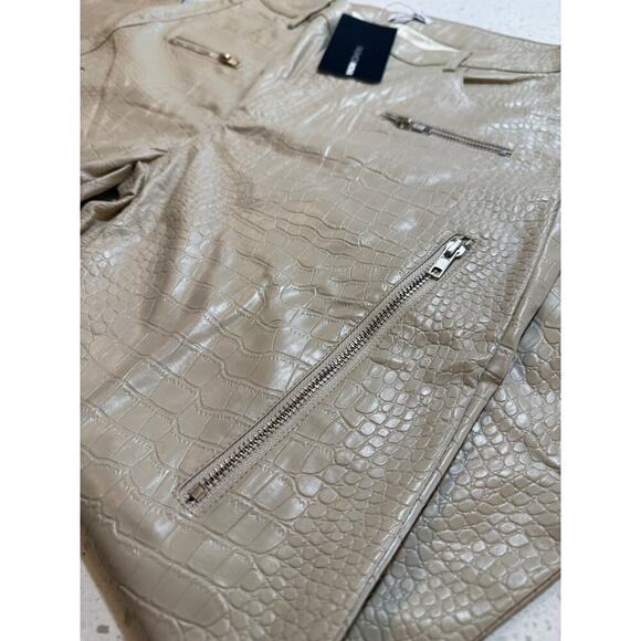 FASHION NOVA FAUX  ALLIGATOR LEATHER TAN WOMEN SIZE LARGE G V - Picture 5 of 6